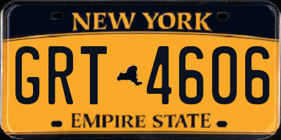 NY license plate GRT4606