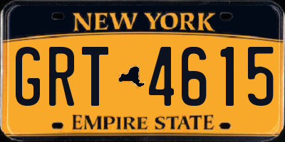 NY license plate GRT4615