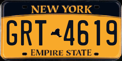 NY license plate GRT4619