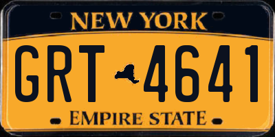 NY license plate GRT4641
