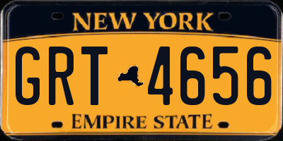 NY license plate GRT4656