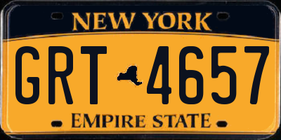 NY license plate GRT4657