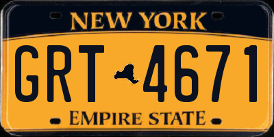 NY license plate GRT4671