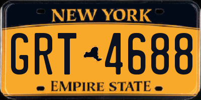 NY license plate GRT4688