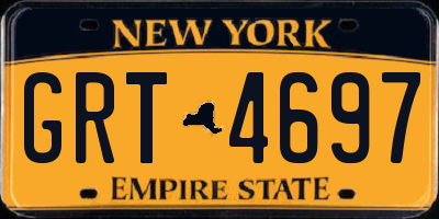NY license plate GRT4697