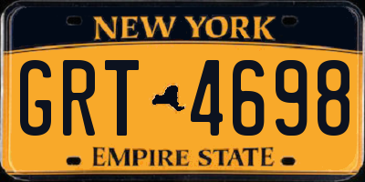 NY license plate GRT4698