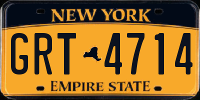 NY license plate GRT4714