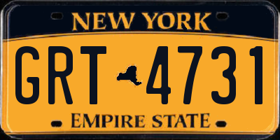 NY license plate GRT4731