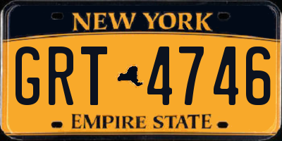 NY license plate GRT4746