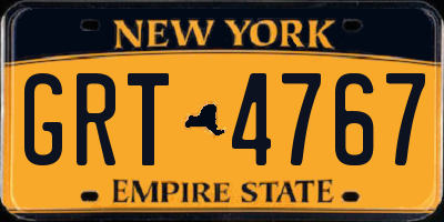 NY license plate GRT4767