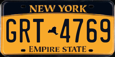 NY license plate GRT4769