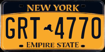 NY license plate GRT4770
