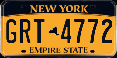 NY license plate GRT4772