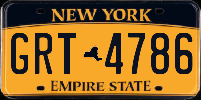 NY license plate GRT4786