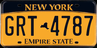 NY license plate GRT4787