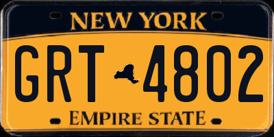 NY license plate GRT4802
