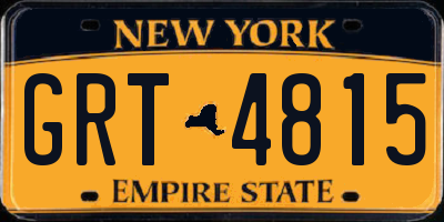 NY license plate GRT4815