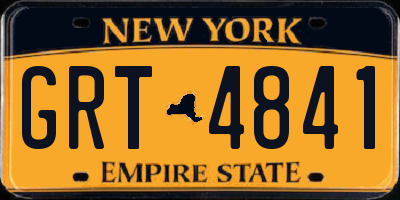 NY license plate GRT4841