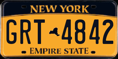 NY license plate GRT4842