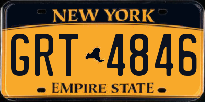 NY license plate GRT4846