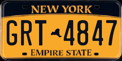 NY license plate GRT4847
