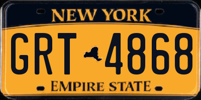 NY license plate GRT4868
