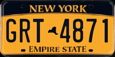 NY license plate GRT4871