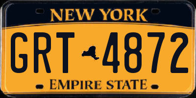 NY license plate GRT4872