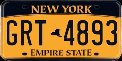 NY license plate GRT4893