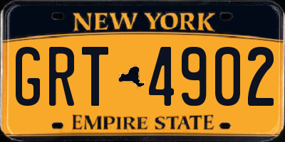 NY license plate GRT4902