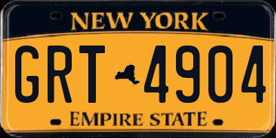 NY license plate GRT4904