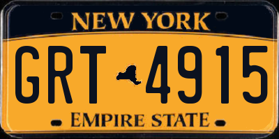 NY license plate GRT4915