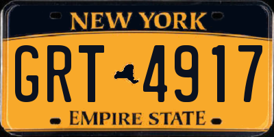 NY license plate GRT4917