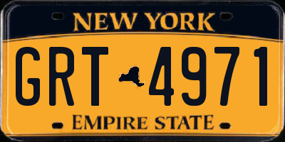 NY license plate GRT4971