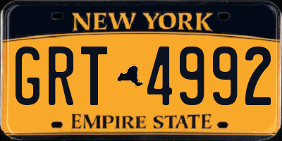 NY license plate GRT4992