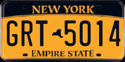 NY license plate GRT5014