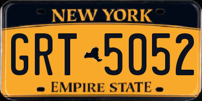 NY license plate GRT5052