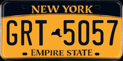 NY license plate GRT5057