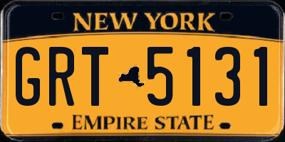 NY license plate GRT5131
