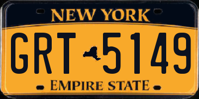 NY license plate GRT5149