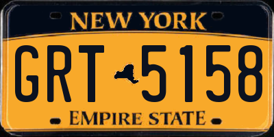 NY license plate GRT5158