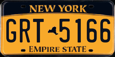 NY license plate GRT5166