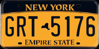 NY license plate GRT5176