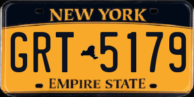 NY license plate GRT5179