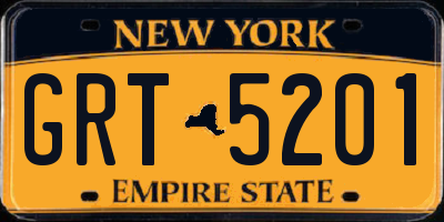NY license plate GRT5201