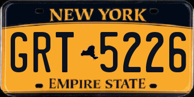 NY license plate GRT5226