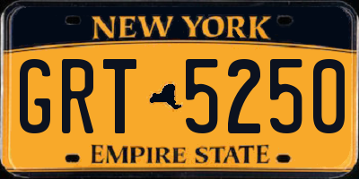 NY license plate GRT5250