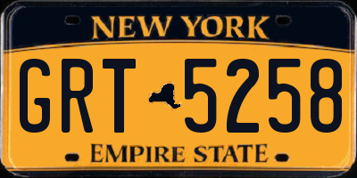NY license plate GRT5258