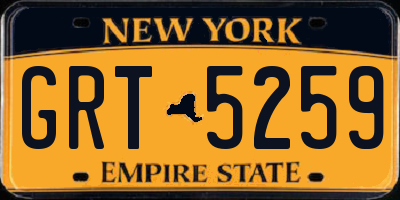 NY license plate GRT5259