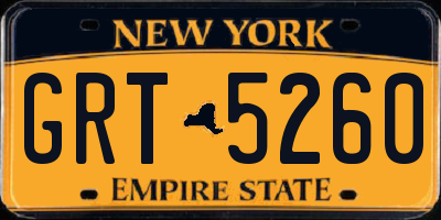 NY license plate GRT5260